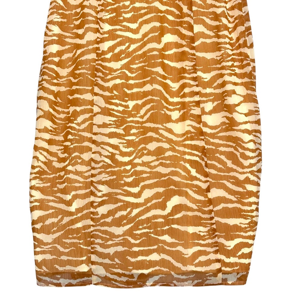 Camila Coelho Dress Bailee Zebra Print Side Slit Tan Cream M Animal Print Boho - Picture 10 of 15